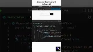 Show and Hide Password in React JS #frontend#reactjs