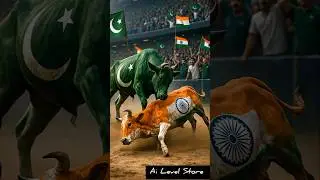 Fierce competition between Indian cow and Pakistani cow💪 #ai #cow #pakistani #india #shorts