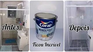 Transformação no Banheiro : Pintei todo meu banheiro com tinta epóxi ficou incrível o resultado