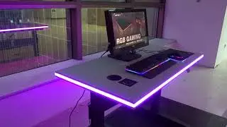 Emprex RGB Gaming Desk with control panel and Qi charger