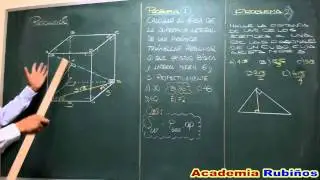 EL CUBO , DISTANCIA DE UN VERTICE A UNA DE LAS DIAGONALES   PROBLEMA RESUELTO