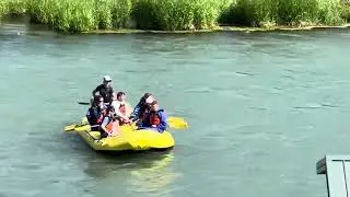Walking up hill at Shoshone river Cody WY