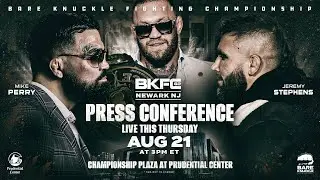 King of Violence Perry Faces Off with Stephens at BKFC 82 Newark Press Conference