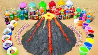 Experimental Power: Big Volcanic Eruption from Coca-Cola vs Mentos, Fanta, 7up,... with Big Balloons