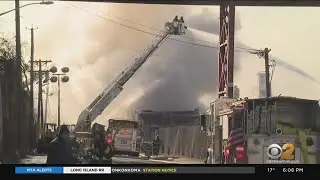 Firefighters Continue Battling Blaze At Passaic Warehouse