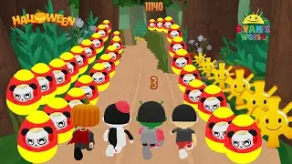 Tag with Ryan HALLOWEEN Lunchtime Ryan vs Hero Combo Panda vs Jack O'Lantern !