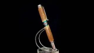 #130 - Brown Mallee Burl with Blue Pearl Resin