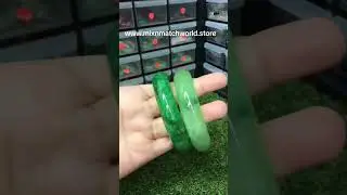#jadebangle Dark Green Jade Bangle & Apple Green Jade Bangle