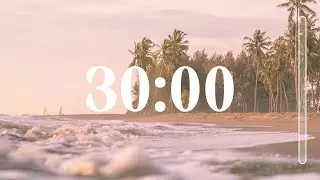 30 min timer with tropical house & beach asmr 🌴☀️