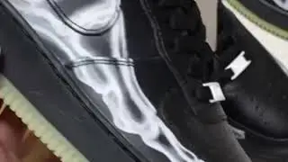 #Nike Air Force 1 черные низкие скелетон
