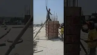 😱 Amazing technique column casting rmc #civilsite #amazing #tips #shorts