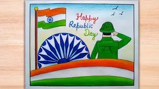 Republic day drawing easy/ Republic day chart drawing/ 26th january poster drawing/ flag drawing...