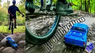 Abusive RC Trail Run while Unicycling with the Element Knightrunner! #rc