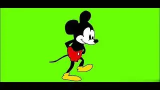 Mickey mouse walking with sounds green screen (103rd videos special)