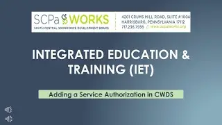 SCPa Works IET Adding a Service Auth in CWDS 1 12 2026
