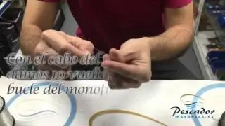 Nudos de pesca: Nudo de uni&oacute;n de trenzado a monofilamento