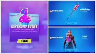 Dance in front of Cakes, Fortnite 4TH Birthday Event Quest.