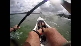 Paddling the Bundeena break in Port Hacking, Sydney. Jan 2022