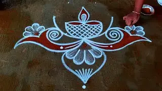 Diwali 2023 rangoli designs🌹Single diya rangoli🌹deepavali kolam 2023🌹vilakku kolam🌹Creative rangolis