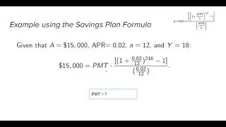 Savings Plan Formula