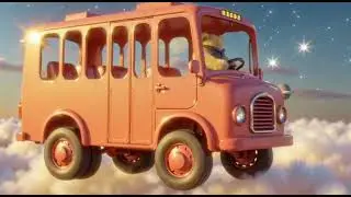 The Moonlight Bus and Teddy Bear Ride to the Moon - Calming Song for Toddlers, Gentle Bedtime Video