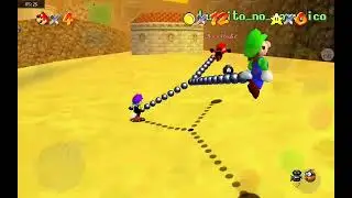 sm64 with an unknown YouTuber 🤫 and we're chained together ._.