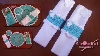 كروشيه إكسسوارات لتزيين مناديل السفرة - كروشيه زينة السفرة -  Crochet Napkin Rings