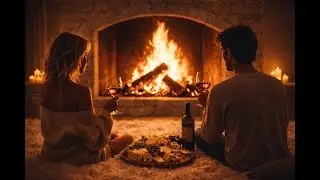Romantic Fireplace Night 🔥 | Şömine Önünde Romantik Gece #fireplacesounds  #romantic #love