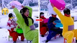Family Games | Snowflake Relay Challenge！Can it succeed on the first try#funny #partygame #challenge