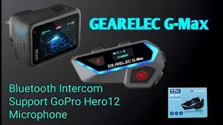 Gearelec g-max bluetooth intercom support gopro hero12 wireless microphone