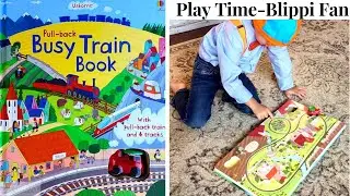 Busy Train Pull-Back Book & Play | Kids Read Aloud-American English | Picture Story Book Subtitled