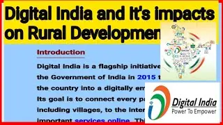 Essay on Digital India and It's impacts on Rural Development|| Essay in 300 words||