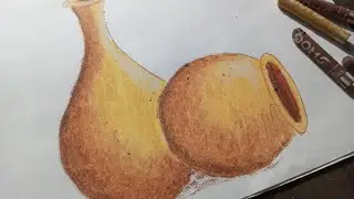 How To Draw Pots | Still Life Painting Oil Pastel | Realistic Pot Drawing