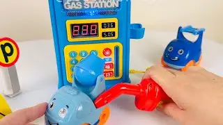 ASMR Unboxing Gas Station Play Set Toy with Mini Cars ⛽️🚙 Satisfying Toy Review Unboxing
