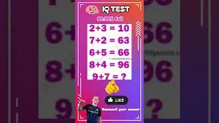Only 145+ IQ Can Solve This Pattern 🧐#mathpuzzle #puzzle #puzzlegame #iqtest #reasoning #aptitude
