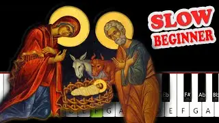 AWAY IN A MANGER Slow Easy PIANO Tutorial Beginner