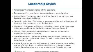 Leading, Managing and Delegating