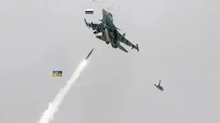 Россия в шоке! Украинская зенитная ракета уничтожила российский Сухой Су-34 и пилота истребителя.