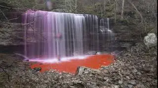 Rhodamine dye injection above Ranger Falls (Time lapse)