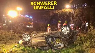 [SCHWERER UNFALL AUF DER A44!] - Auto schanzt &uuml;ber Wall | Fahrer eingeklemmt & schwer verletzt | RTH