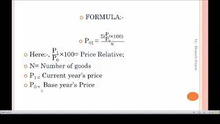 index Number simple average price relative method.