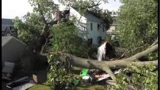 Storm Damage in Cranston, RI  7.4.2015: Cranston, RI resident Gail Green woke up during Tuesday's st