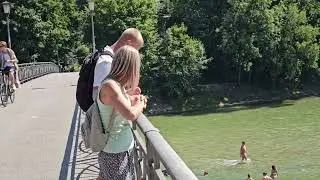 8K Munich's swimming place, Germany, Bavaria, 12th of August 2025