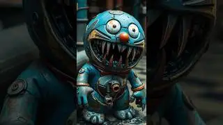 True Scary: Doraemon Characters Turned Into FANGED ZOMBIES!#scarytransformation #ai #aiart #aihorror