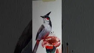 A lonely Bird in watercolour | watercolour painting