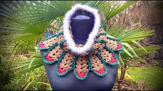 Prima KRAGEN-Muster - hier mit weihnachtlicher Farben#h&auml;keln #petraperle #crochet#loop#schal#winter