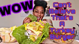 TURKEY BURGER / FRUIT SALAD /REGULAR SALAD || MUKBANG | EATING SHOW