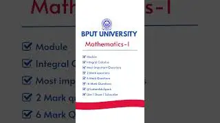 Do not miss long video 📸🔥#bput #exam #sudameduspark #mathematics