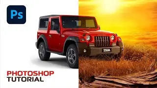 Photo manipulation - Mahindra Thar Photoshop composition tutorial @SreenathCreations