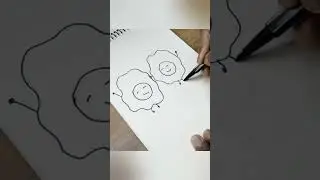 How to Draw A Poached Egg in Oil Pastel / Funny Eggs Drawing #antaraartcafe #shorts #shortsfeed